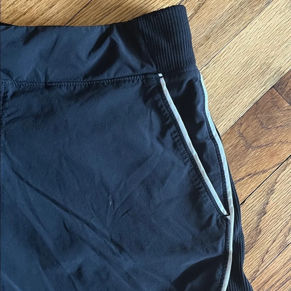 Athleta Black Athletic Shorts with White Trim